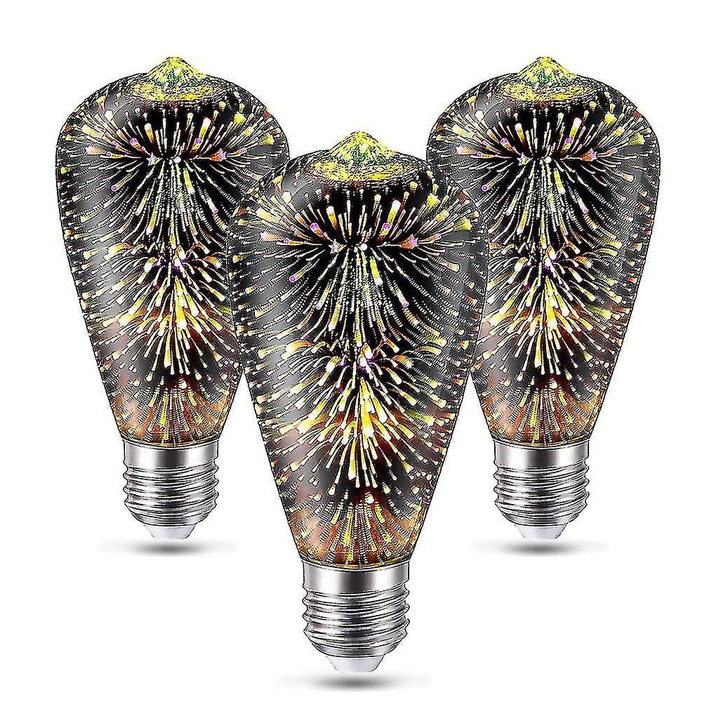 6er-set St64 5w E27 E26 Rgb 3d-feuerwerks-led-lampen, Dekorative Feen- Und Sternenlampen Für Partys - Stai-m.3214-yu