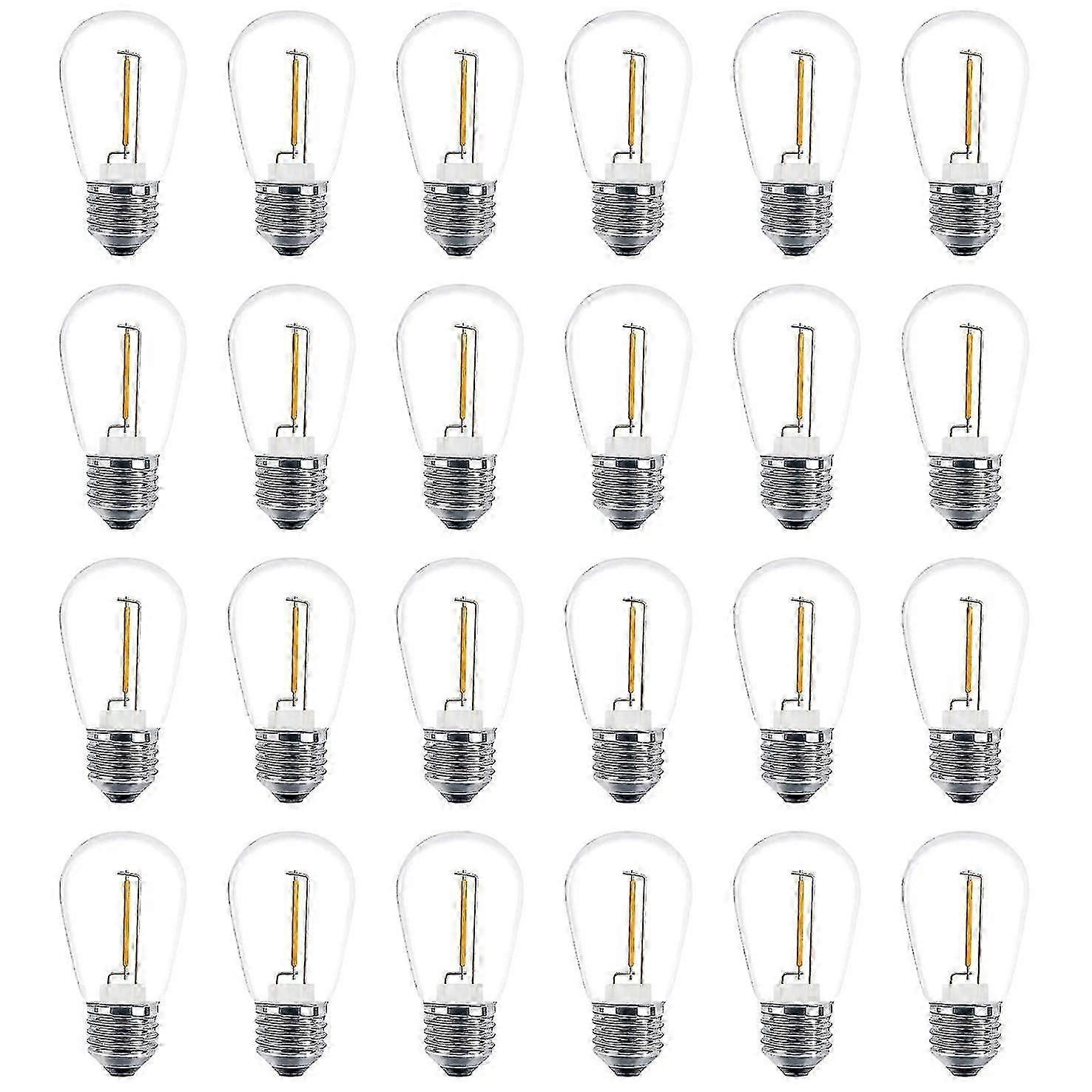 Packung Mit 24 S14 Ersatz-led-lampen Für Solar-lichterketten, Bruchsicher, Warmweiß, Für Den Außenbereich.