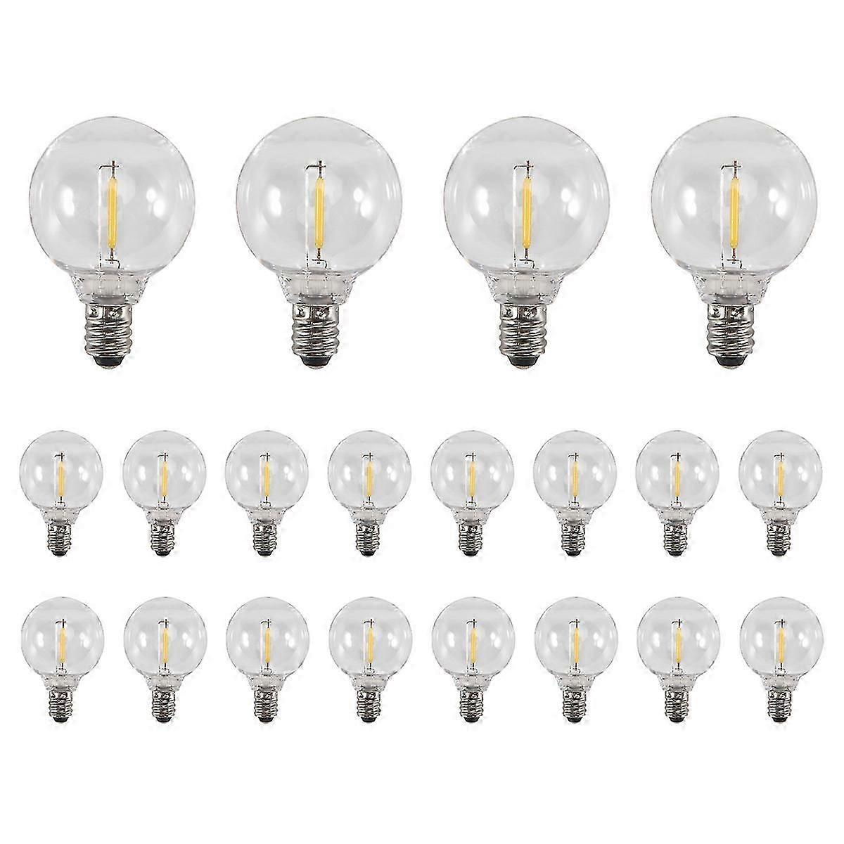 Packung Mit 20 Bruchsicheren G40-led-lampen Mit E12-sockel Für Solar-lichterketten
