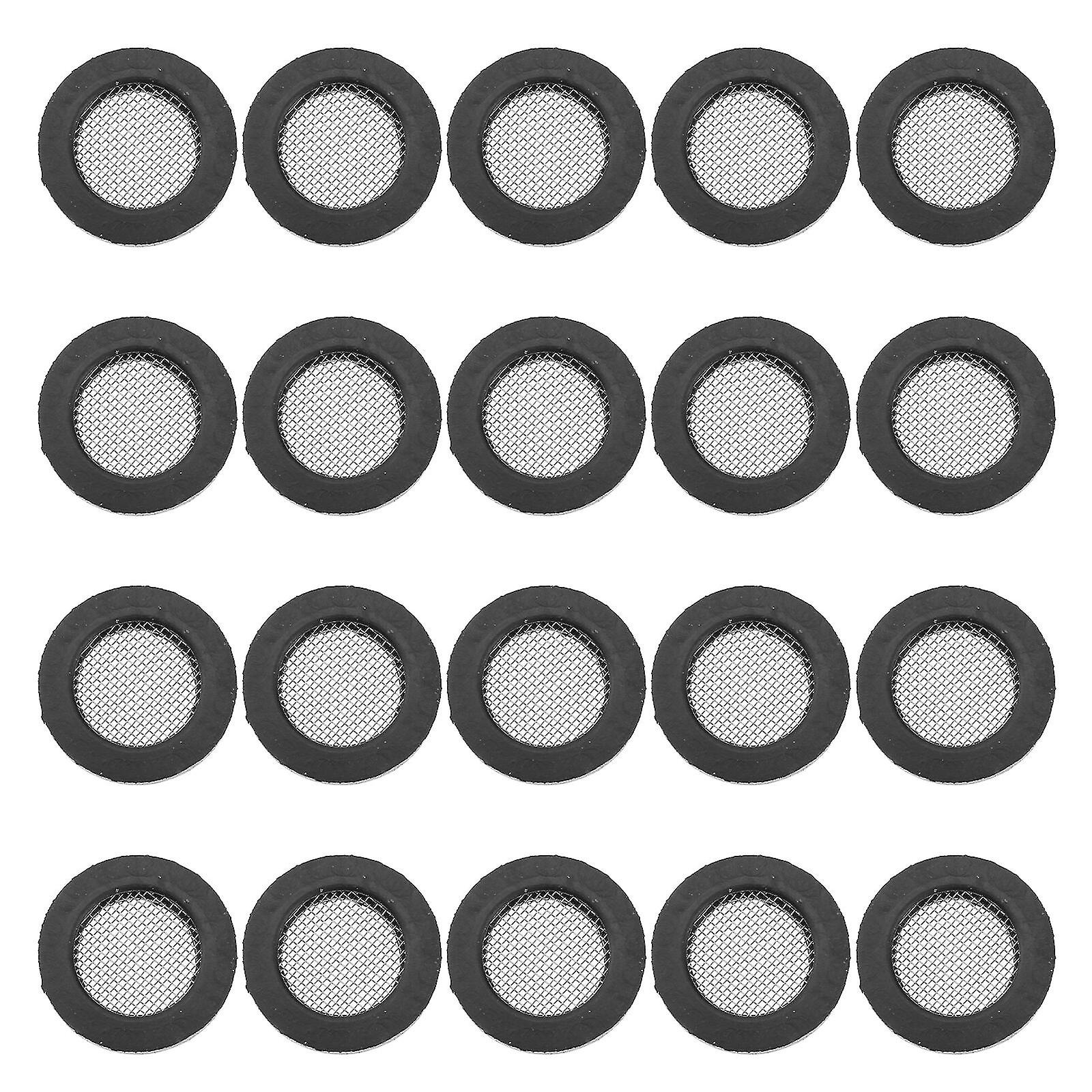 Packung Mit 20 Gummidichtungen Mit 304 Edelstahlfilter Für Duschkopf, Dichtungsschlauch, Wasserhahn, Waschmaschinen-ersatzteil, Spülbeckensieb, 4-punkt-werkzeug (schwarz)