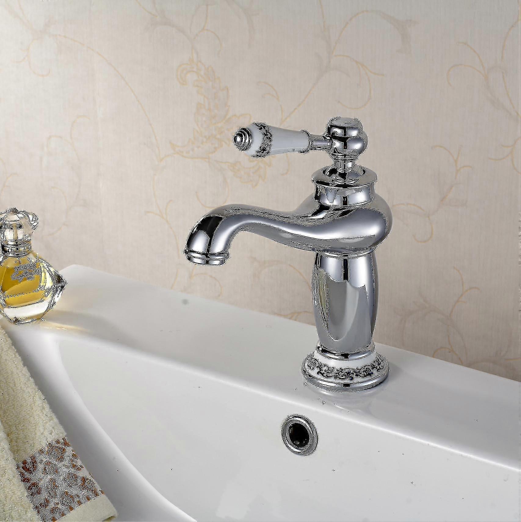 Viktorianische Einhebel-mischbatterie Aus Chrom Für Bad/wc, Klassisches Design, Warm-/kaltwasser