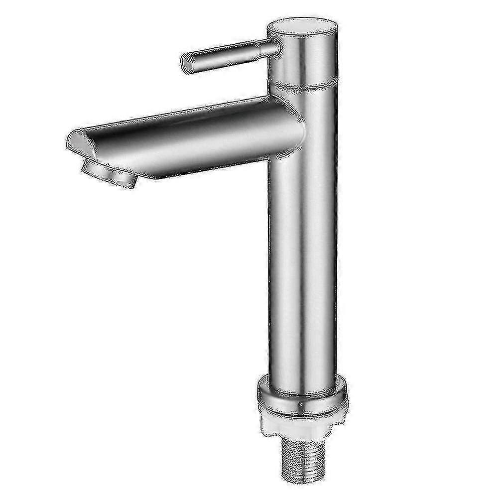 Einhebel-kaltwasserhahn Aus Edelstahl Für Waschbecken, Silberfarben