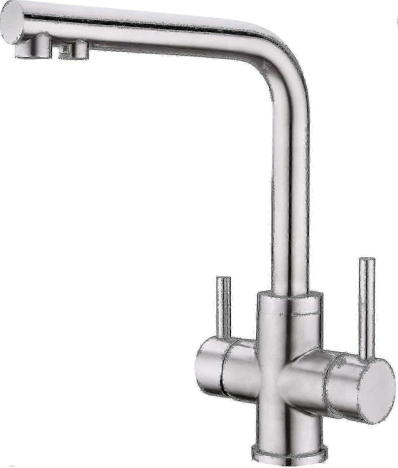 360° Drehbarer Küchenwasserhahn Aus Edelstahl Mit Integriertem Wasserfilter.