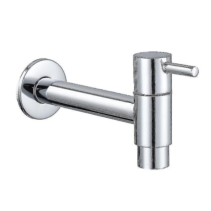Pool-wischmopp-wasserhahn, Schwarze Wandarmatur, Wandarmatur, Kaltwasserhahn, Badezimmer, Waschbecken, Balkon, Küche, Wassersparende Edelstahlarmatur (silber)