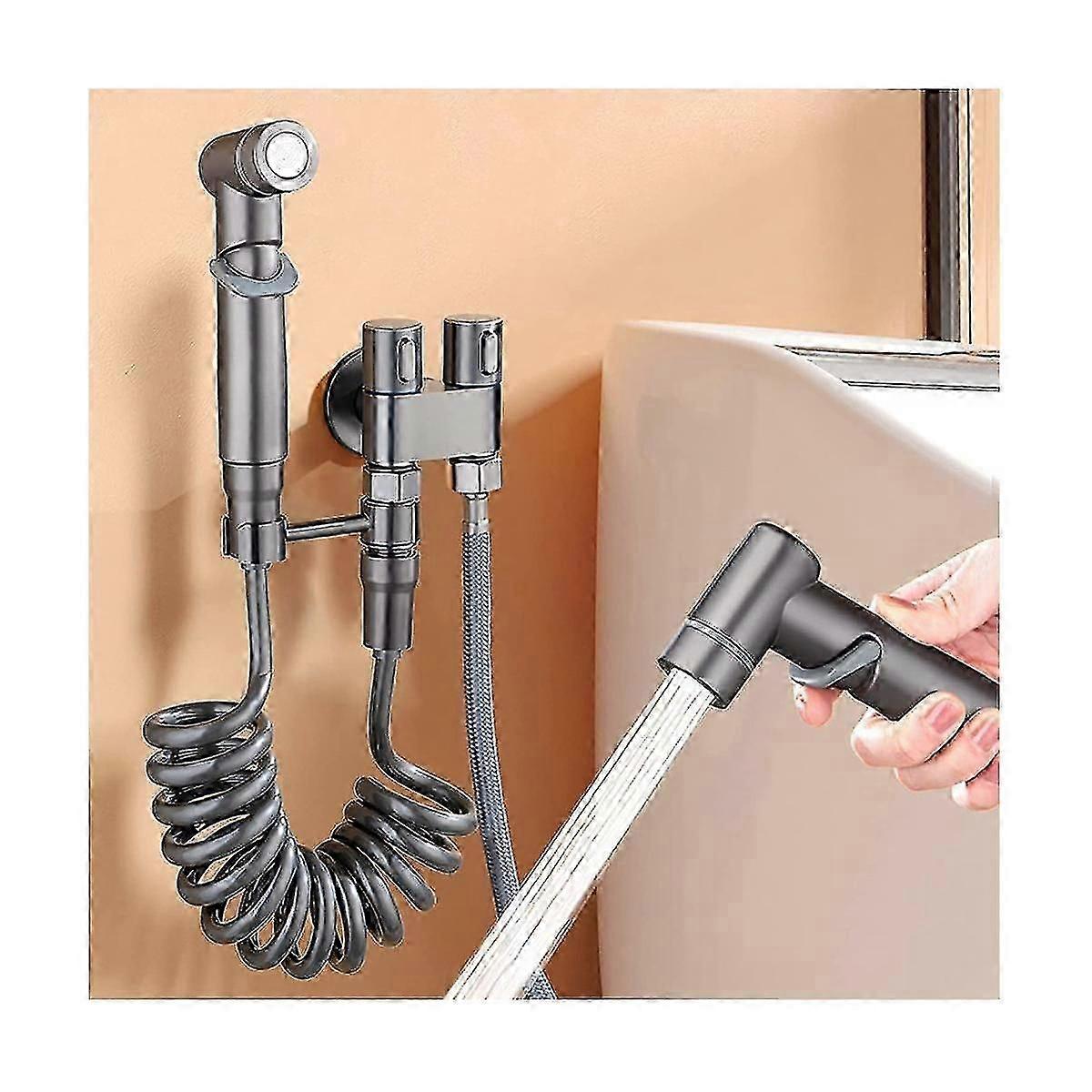 Zweigriff-duscharmatur Mit Mini-druckventil, 1 Zulauf/2 Ausläufe, Verstellbarer Multifunktionsbrause Für Waschbecken Und Badewanne