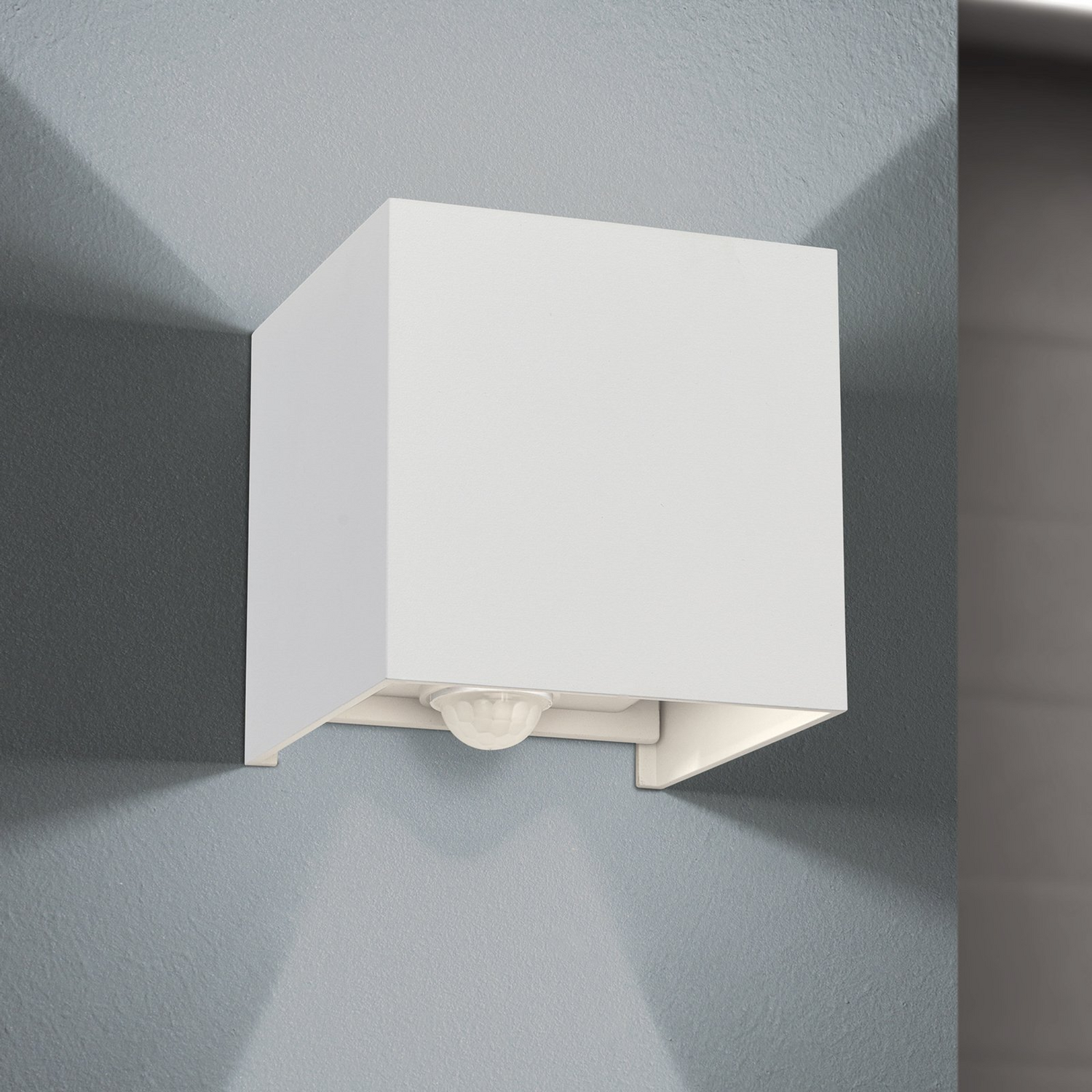 [gebraucht] B-ware Orion Wandleuchte Außenlampe Led Bewegungsmelder Aluminium Weiß Cube S