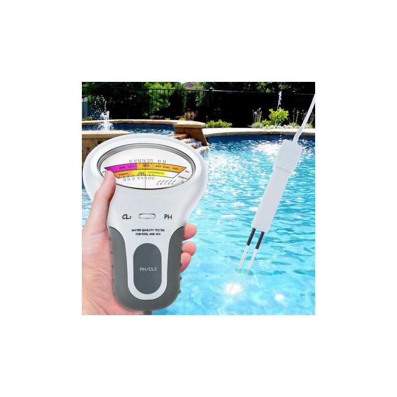 Elektronisches Poolwasserqualitätsmessgerät – Ph-wert Und Chlor – 150-mm-sonde – 130-mm-kabel – Für Familienpools