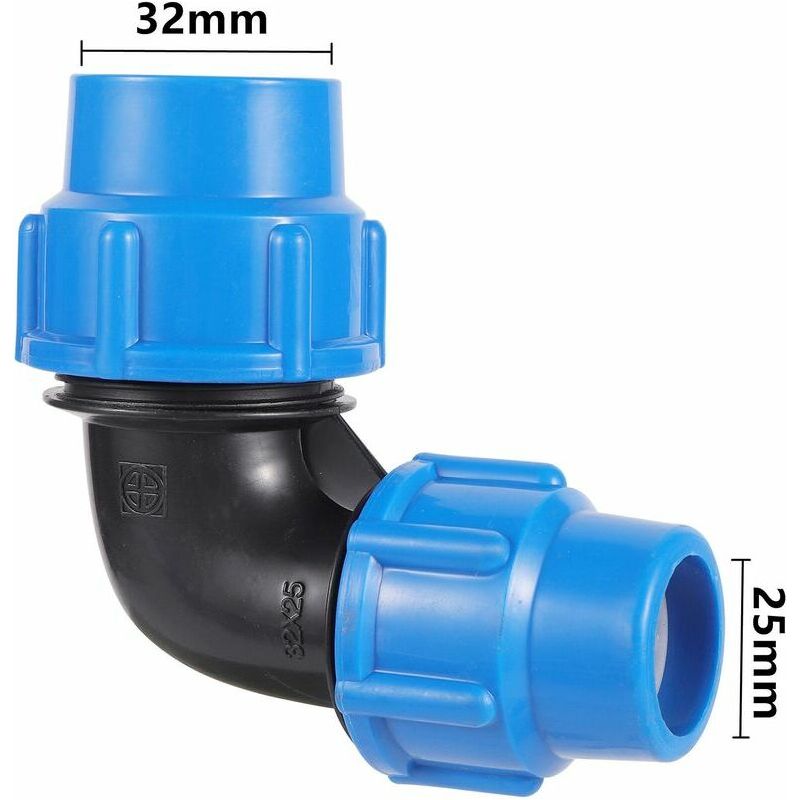 Pe 25 20/32 25 Mm 90°-winkel-schnellverbinder Für Kunststoffwasserrohre, Reduzierstück, Pe-pvc-rohrverbindung, Bewässerungszubehör
