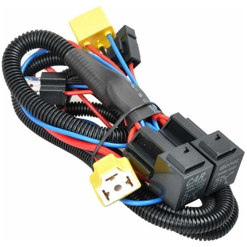 Halogen-h4-scheinwerfer-kabelbaum Mit Lichtverstärkerkabel Und -fassung, 12 V, Mehrfarbig