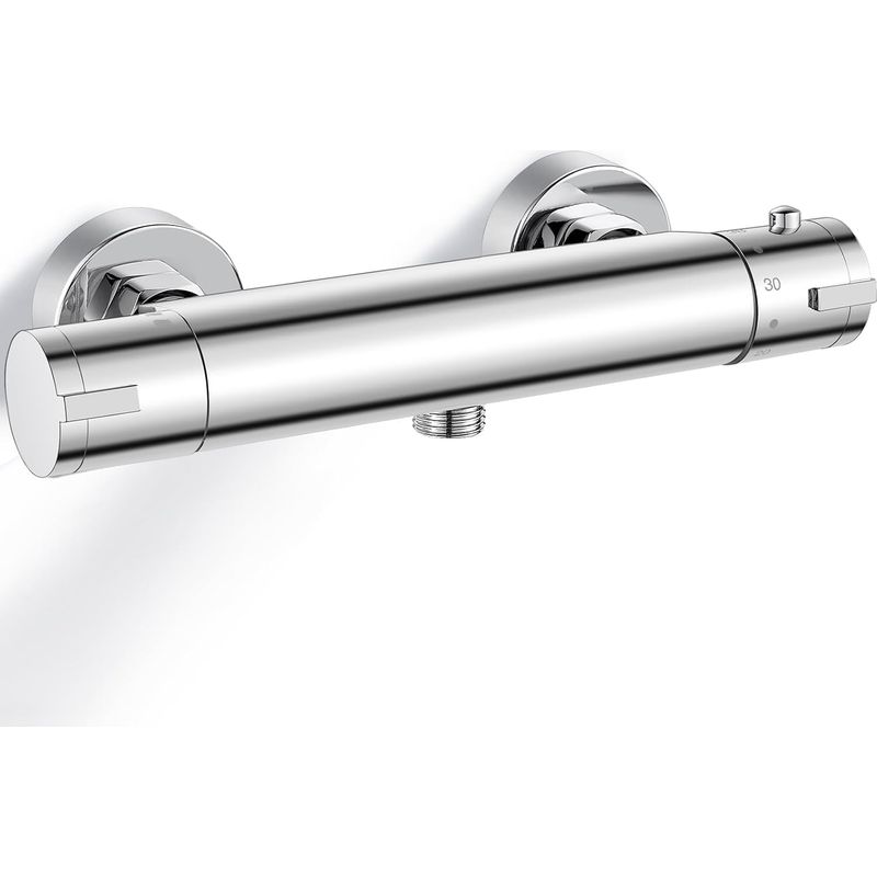 Thermostatische Duscharmatur, Wandmontage, Mit Verbrühungsschutzknopf Bei 38 °c. Thermostatische Duscharmatur, 150 Mm Mittenabstand – Chrom