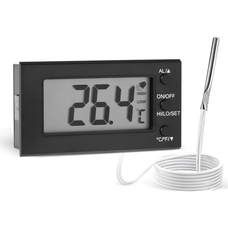 Digitales Ofenthermometer – Messbereich: -50 °c Bis 300 °c – Edelstahlsonde Mit 1 M Kabel – Lcd-display Mit Hoch-/niedrigtemperaturalarm