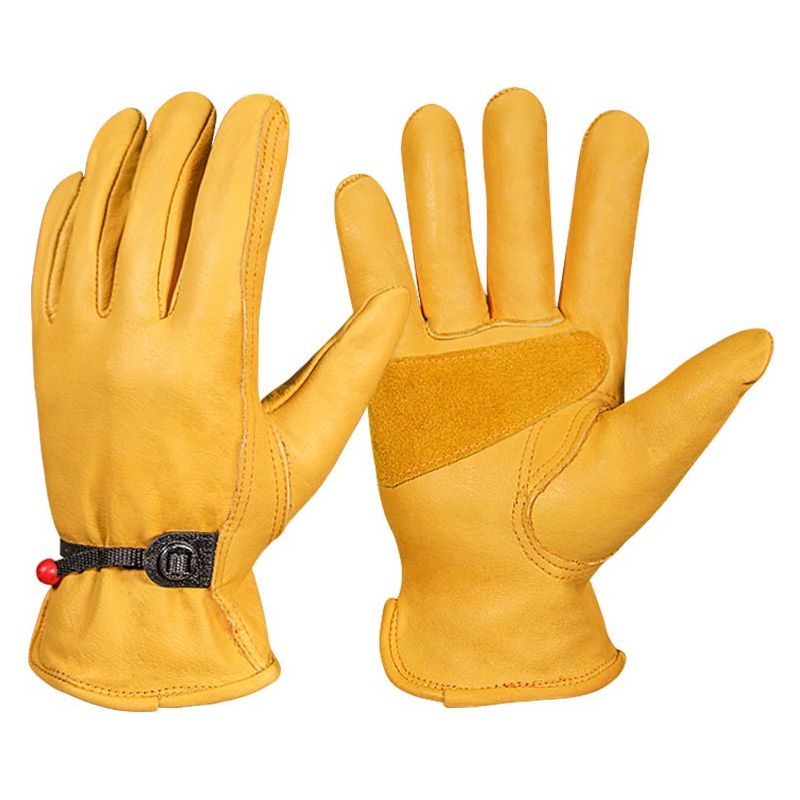 Winterliche Lederarbeitshandschuhe, Fleecegefütterte Thermo-gartenhandschuhe, Dornenfeste Gartenhandschuhe, Autofahrerhandschuhe Für Kaltes Wetter Für Damen Und Herren, Größe L