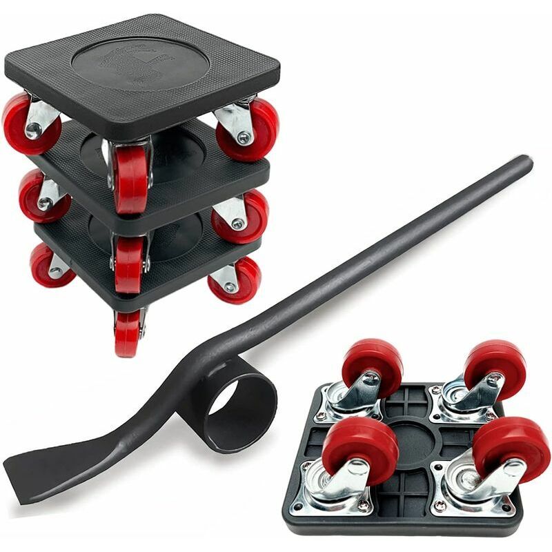 Möbelheber Mit 4 Schwerlast-gleitern, Möbelrollen, Maximale Tragkraft 350 Kg, 360° Drehbare Gleiter (schwarz)