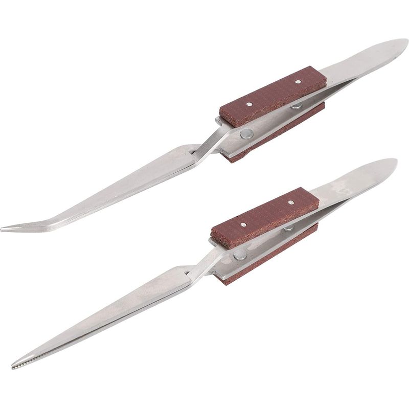 Kreuzpinzette, Set Mit Umgekehrtem Kreuzgriff Und Metallgriffen, Bastelwerkzeug, Kreuzpinzette Mit Verriegelungsmechanismus, 2-teiliges Set Für Schmuckherstellung Und Löten, Spitze, Gerade Spitze