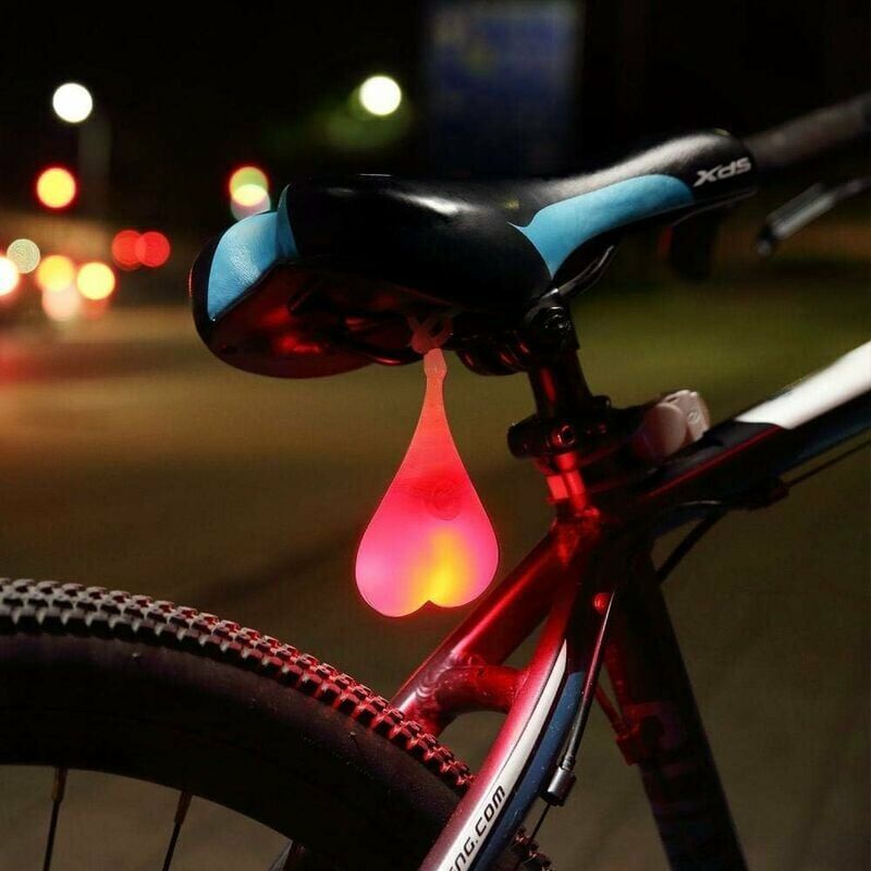 Herzförmige Silikon-leuchtkugeln, Led-fahrradlicht, Fahrradrücklicht Im Kugel-stil, Led-warnleuchten, Wasserdichte Sattellampe Für Den Verleih, Ei, Rotes Licht