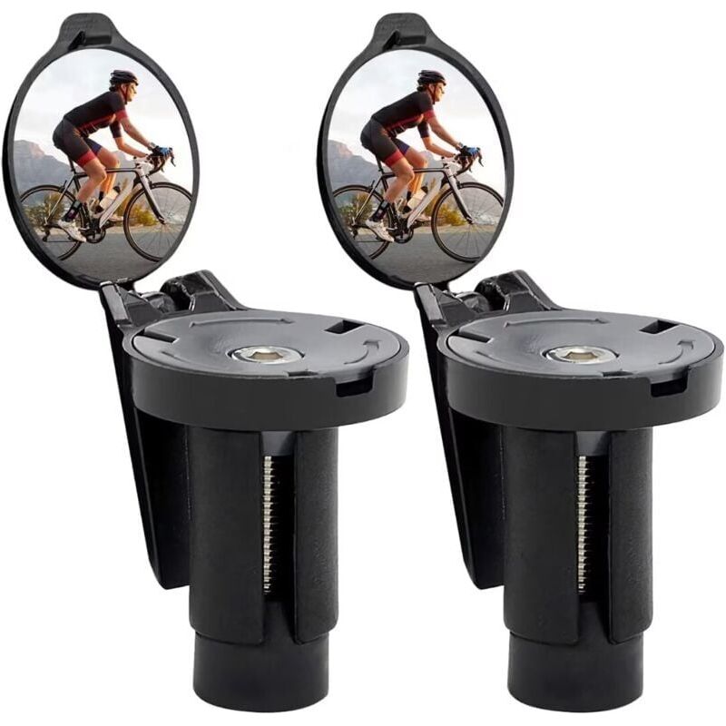 360° Klappbarer Fahrradspiegel – Hochauflösender Konvexer Spiegel – Schlagfester Abs-kunststoff – 2er-set Spiegel Für Lenker Mit 16–22 Mm Durchmesser