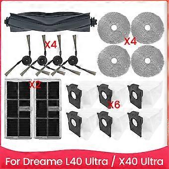 Ersatzteile Für Dreame X40 Ultra/l40 Ultra/x40 Pro Staubsauger: Hauptseitenbürste, Hepa-filter, Reinigungsbürste.