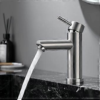 Waschtischarmatur, Einhebel-waschtischmischer Aus Edelstahl 304, Modernes Design Mit Pex-schlauch, Verstellbarer Warm-/kaltwassermischer