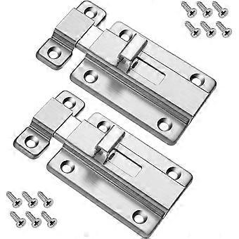 Türschlösser, Set Mit 2 Türschlössern Aus Edelstahl, Sicherheitsschloss Mit 12 Schrauben Für Glatte Türen (schlafzimmer, Badezimmer, Toilette).