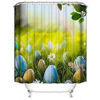 Osterduschvorhang 180 X 200 Cm, Frühlingsduschvorhang, Wasserdichter Polyesterduschvorhang Mit 12 Haken Für Die Weihnachtsdekoration