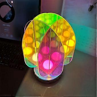 Mehrfarbige Led-acryl-usb-tischleuchte Für Schlafzimmer, Spielzimmer, Dekorative Geometrische Schreibtisch-nachtleuchte