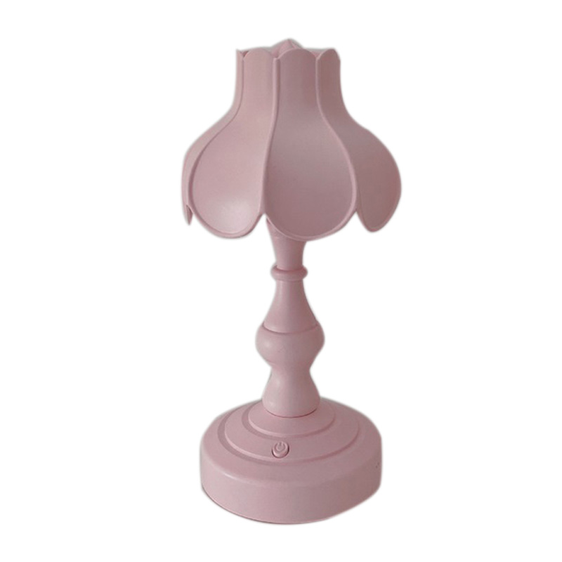 Retro-schreibtischlampe In Form Eines Lotusblatts, Raffiniert Und Charmant, Mit 3 Lichtquellen, Kleine Nachttischlampe Für Ein Rosa Mädchenzimmer