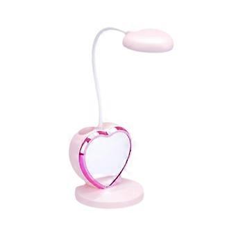 Niedliches Nachtlicht Für Kinder, Augenschonende Led-schreibtischlampe Mit Drei Helligkeitsstufen, Rosa Schreibtischaccessoire Für Mädchen, Usb-aufladbar.