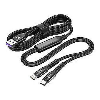 66-watt-usb-ladekabel Aus Geflochtenem Nylon, Usb-auf-typ-c- Und 5-pin-usb-splitter, Schnellladekabel Für Spielekonsolen