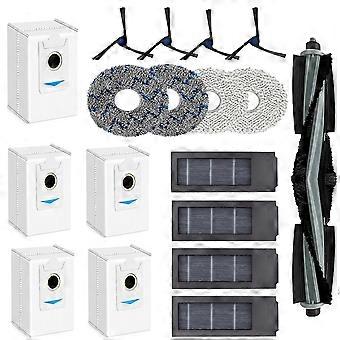 Ersatzteile, Die Mit Dem Deebot X2 Omni Staubsauger Kompatibel Sind: Hauptbürste, Seitenbürste, Filter, Fransenbürste.