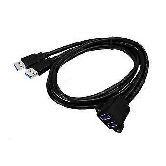 Duales Usb 3.0-verlängerungskabel (stecker Auf Buchse) Mit Schraubbefestigungslöchern, 5 Gbit/s Usb 3.0-verlängerungsdatenkabel (0,3 M)