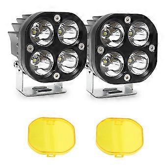 7,6 Cm (3 Zoll) Led-arbeitsscheinwerfer Mit Bernsteinfarbener Linse, Nebelscheinwerfer Und Fahrlicht Für Auto, Motorrad, Quad, Ssv, Lkw Und Traktor.