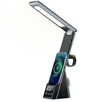 Wiederaufladbare Wellness-schreibtischlampe Mit 15-w-funkladegerät, Touch-steuerung, Vollspektrum-umgebungslicht Für Optimalen Komfort, Einstellbarer Helligkeit Und Nachtmodus