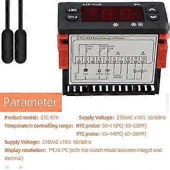 Etc-974 Digitaler Temperaturregler, Mikrocomputer-thermostat, 220-v-kühlschrankalarm