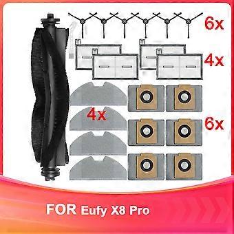 Zubehör Für Eufy X8 Pro Saugroboter: Ersatzteilset Inklusive Rotierender Bürste, Filtern, Reinigungstüchern Und Seitenbürste.