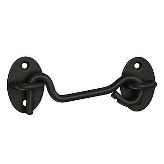 Scheunentorriegel – 2er-pack Schwarze 10 Cm (4 Zoll) Haken- Und Ösenriegel – Robuste Gittertürriegel – Türschlösser Aus Edelstahl