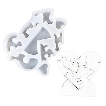 Flexible Silikonform Für Bürodekoration, In Herz- Oder Puzzleform. Gipsform Für Die Schmuckherstellung.