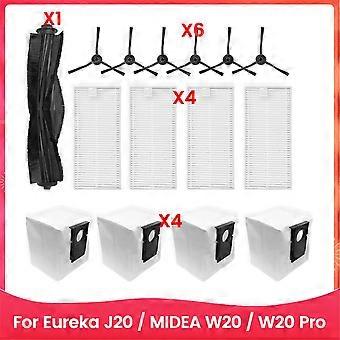 Set Mit 15 Ersatzteilen Für Den Saugroboter J20 / W20 / W20 Pro: Hauptseitenbürste, Hepa-filter Und Staubbeutel.