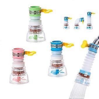 3-teiliger Wasserhahnfilter, Kalkabweisend, 360° Drehbar, Einziehbar, Mit Medizinischem Steinfilterelement, Für Haushalt, Küche, Bad Und Spüle (weiß)