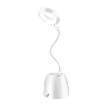 Ergonomische Schreibtischlampe, 3 Beleuchtungsmodi Und Variable Intensität, 2000 Mah Usb-akku, Integrierter Stifthalter Und Handyhalterung.