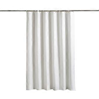 Einfarbiger Duschvorhang Aus Stoff, Schimmel- Und Wasserabweisend, Weiß, 180 X 200 Cm
