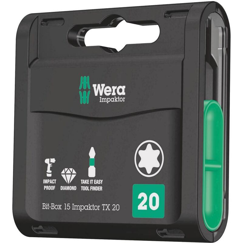 [neuwertig] B-ware Wera Bit-box 15 Impaktor Tx 20 Schraubendreher Zubehör Werkzeug Set 15-teilig