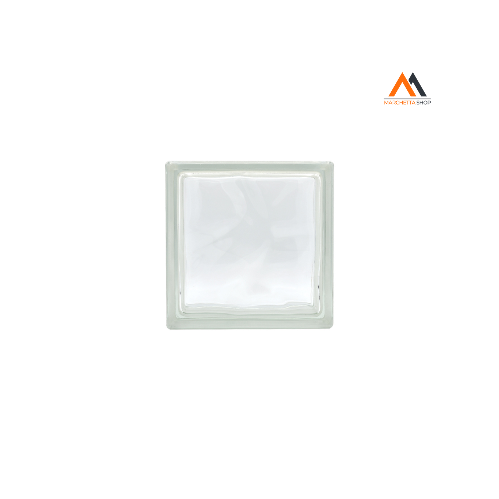Mattone In Vetrocamera Ondulato Cm 19 X 19 X 8 - Trasparente