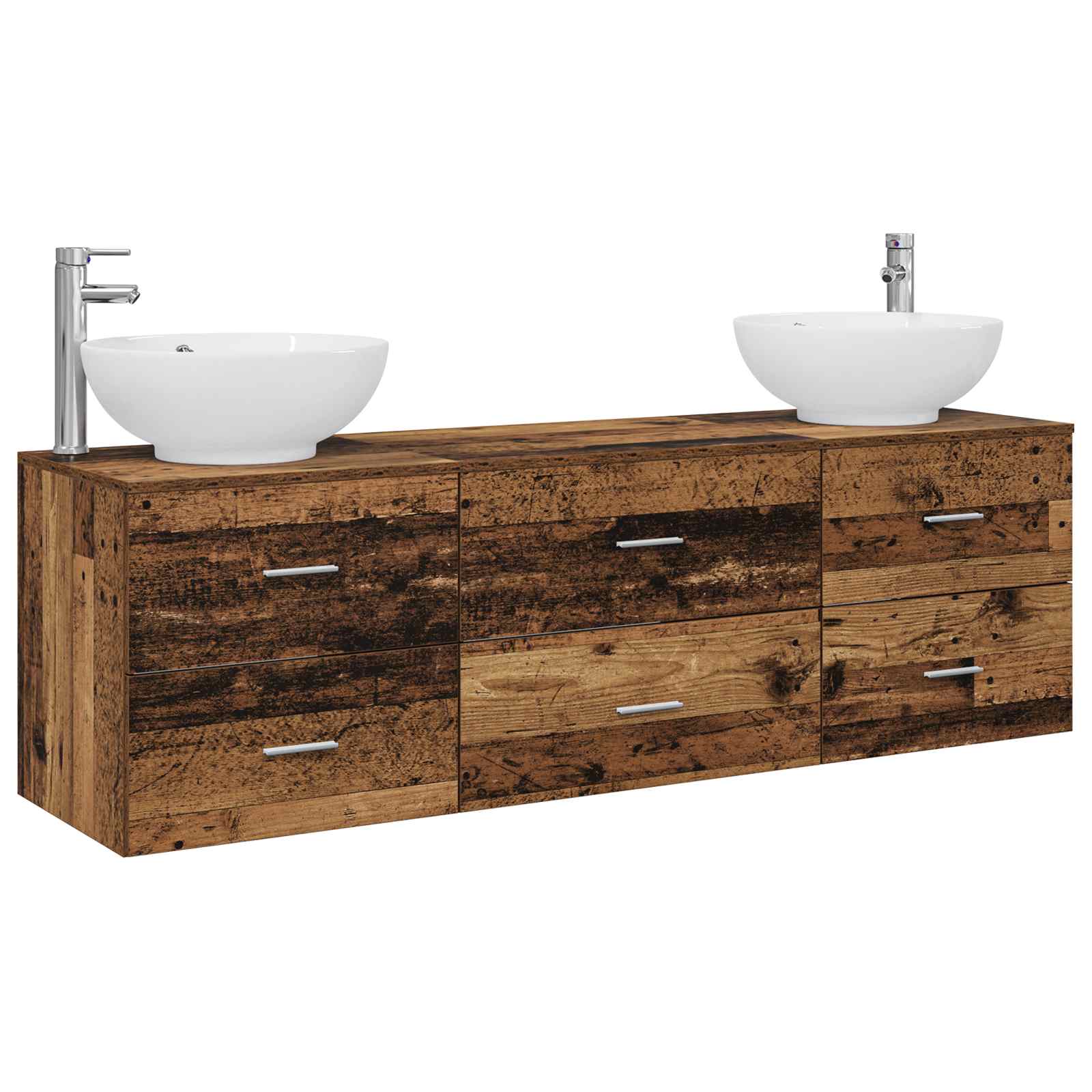 Badezimmermöbel-set 3 Stk. Altholz 49,5 X 44,5 X 65 Cm Vidaxl