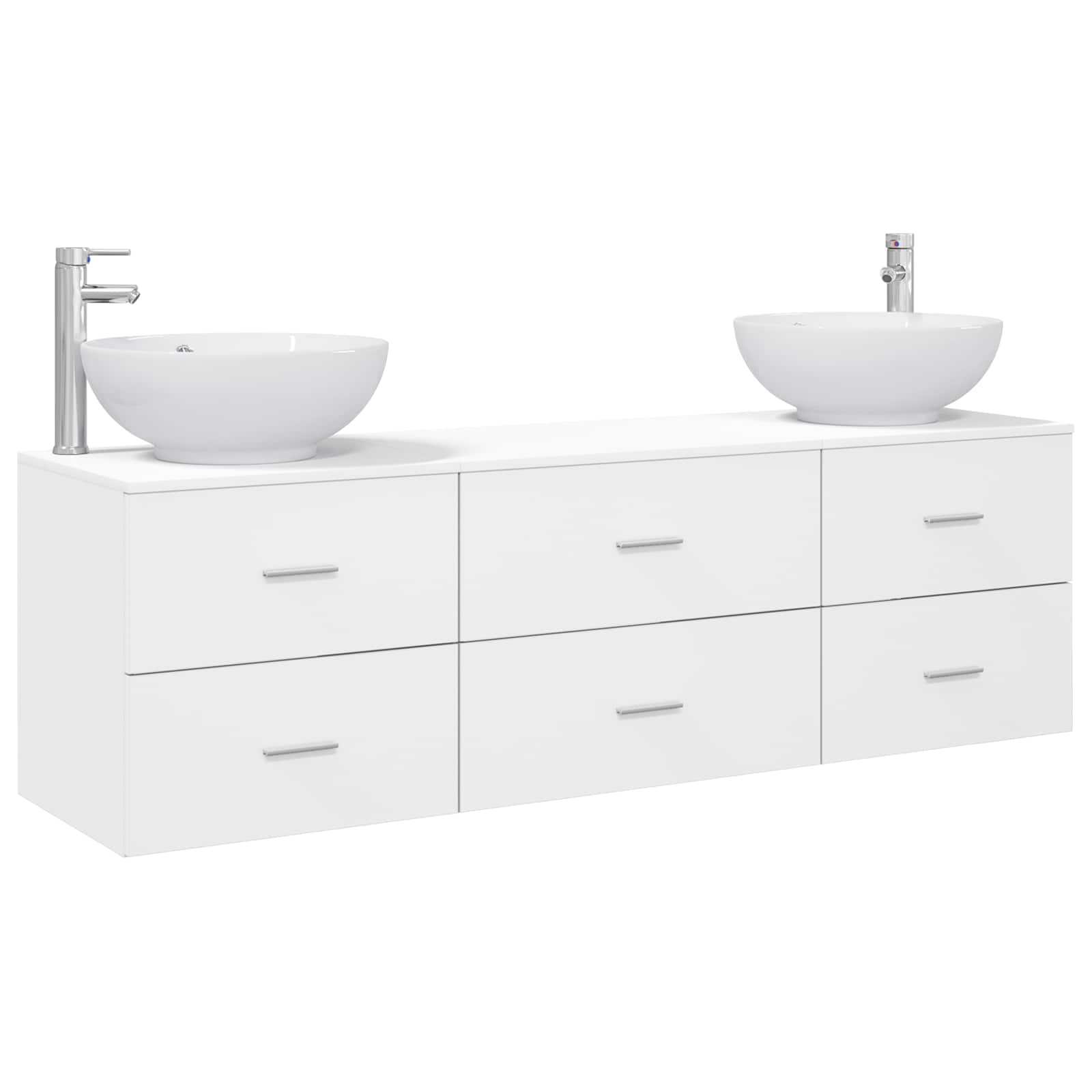 Badezimmermöbel-set 3 Stk. Weiß 49,5 X 44,5 X 65 Cm Vidaxl