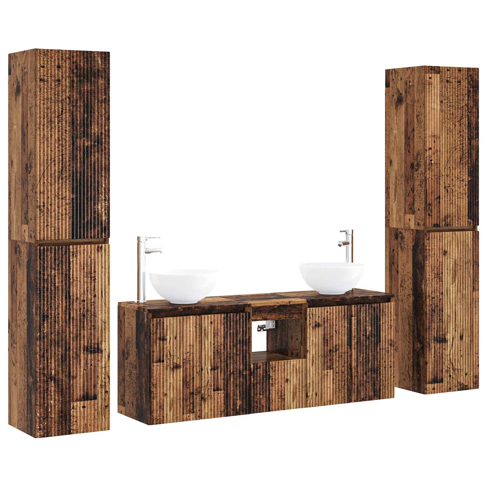 Badezimmermöbel-set 5 Stk. Altholz 33 X 34,5 X 160 Cm Vidaxl