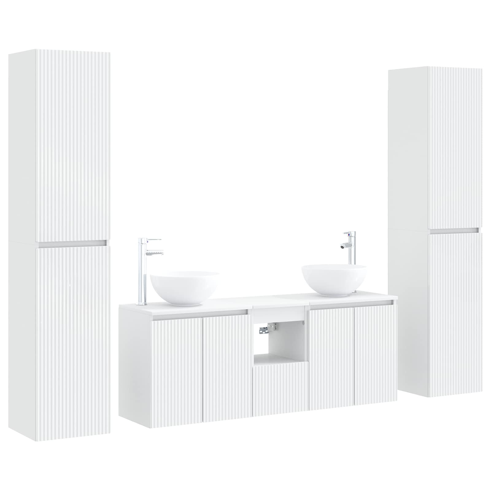 Badezimmermöbel-set 5 Stk. Weiß 33 X 34,5 X 160 Cm Vidaxl