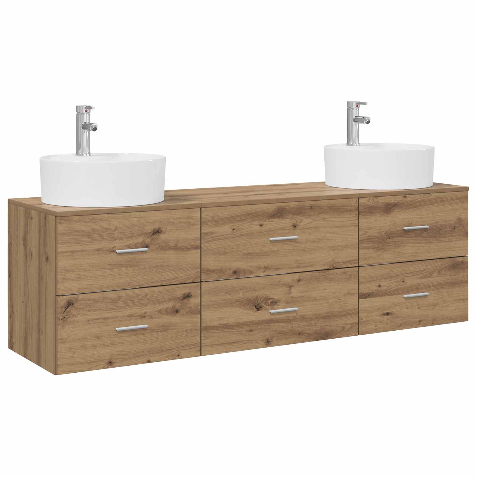 Badezimmerschrank-set 3 Stk. Artisan-eiche 62,5 X 44,5 X 50 Cm Vidaxl