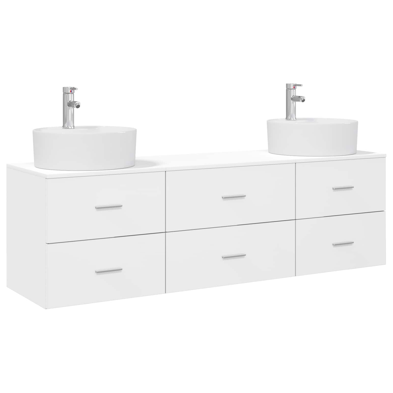 Badezimmerschrank-set 3 Stk. Weiß 62,5 X 44,5 X 50 Cm Vidaxl
