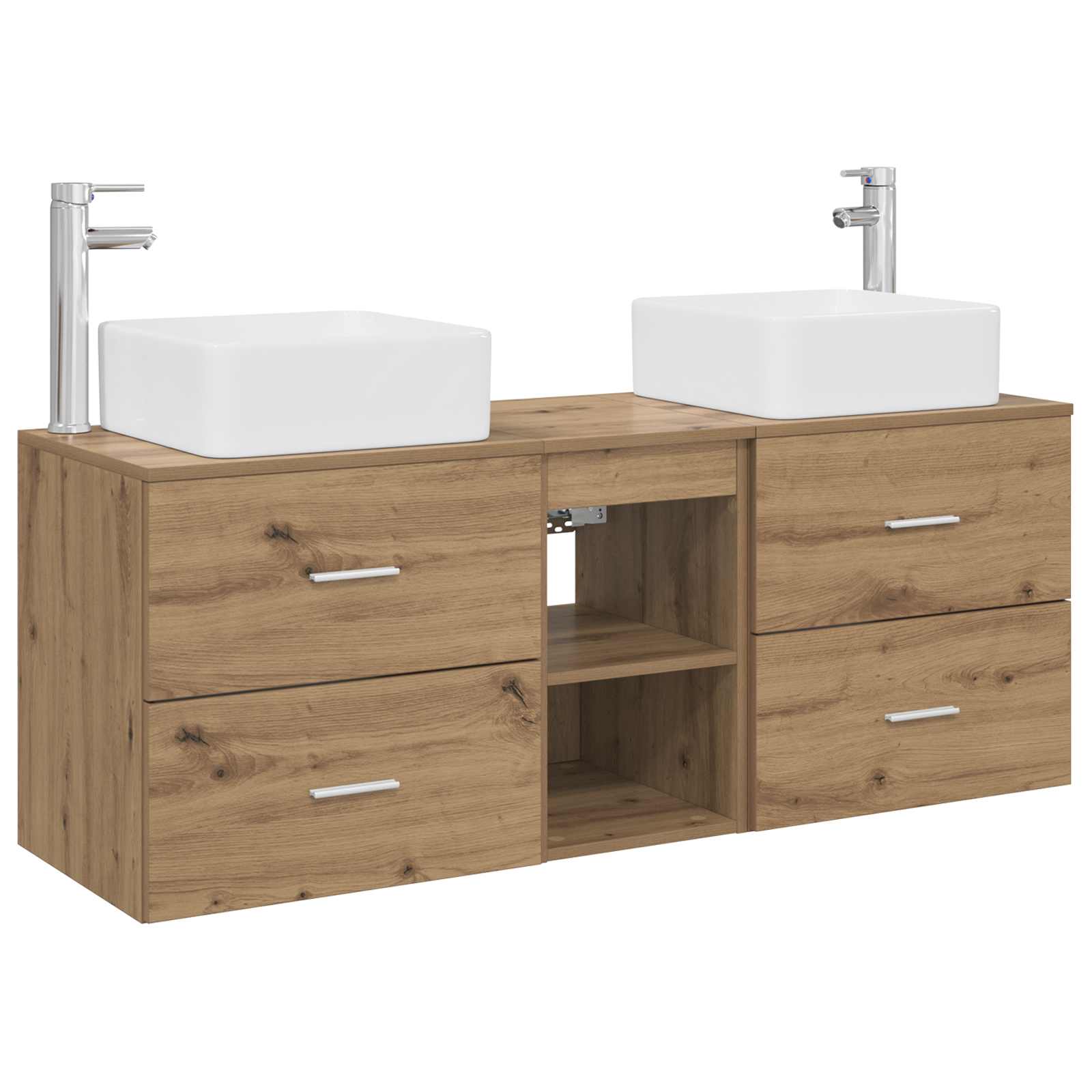 Badezimmerschrank-set 3 Stk. Artisan-eiche 49,5 X 41 X 63 Cm Vidaxl