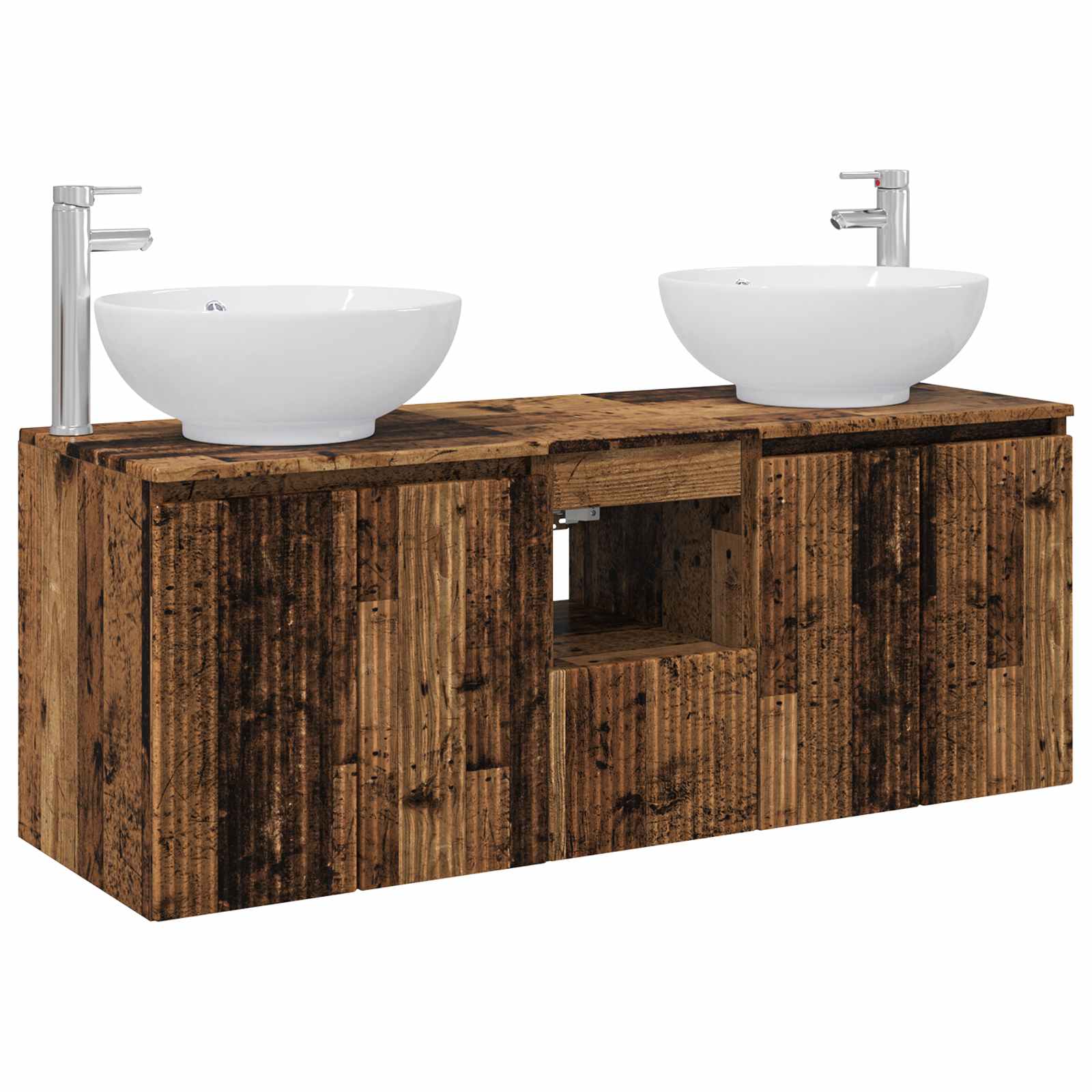 Badezimmerschrank-set 3 Stk. Altholz 49,5 X 44,5 X 65 Cm Vidaxl